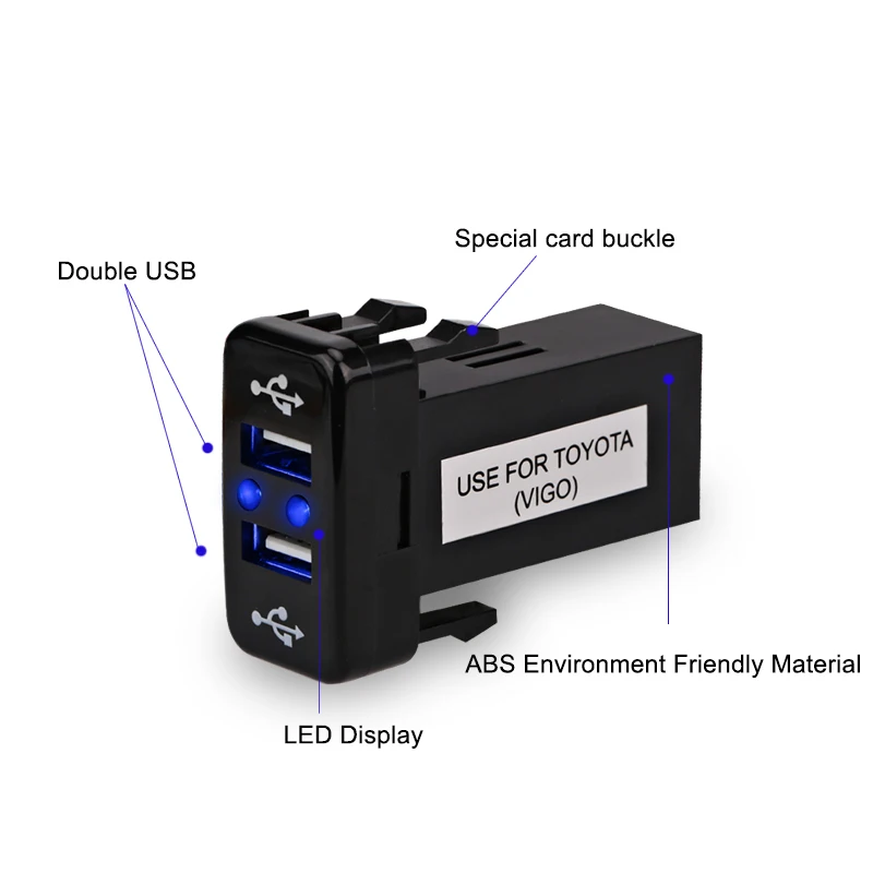 Автомобильный двойной USB аудио-порт зарядного устройства интерфейс светодиодный свет для Toyota Prado 120 серии Toyota Hilux/Vigo Автомобильный двойной USB аудио-порт зарядного устройства интерфейс светодиодный свет для Toyota Prado 120 серии Toyota Hilux/Vigo