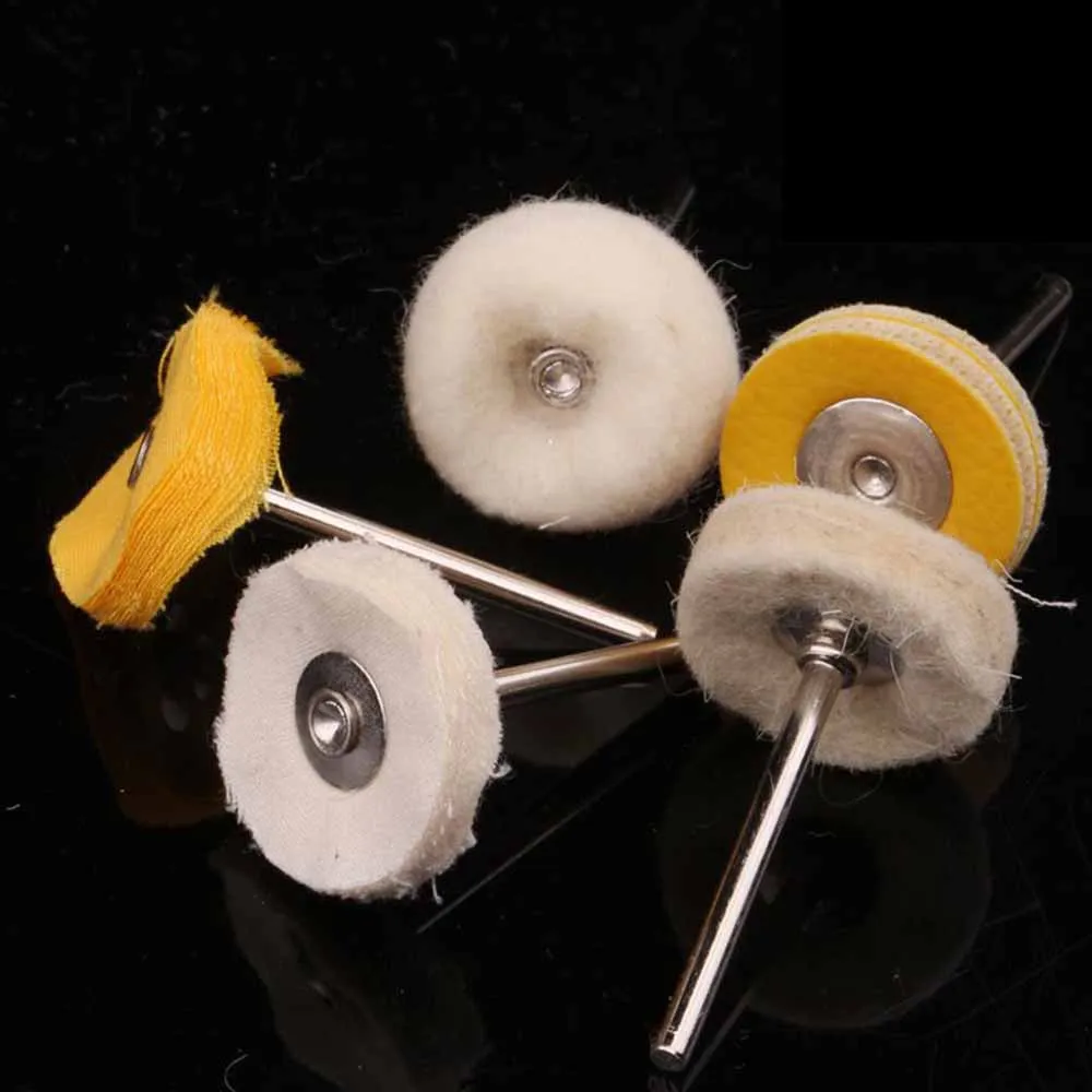 Electric grinder polishing cloth wheel grinding head Polished wool grinding head with handle Cotton cloth White cloth wheel