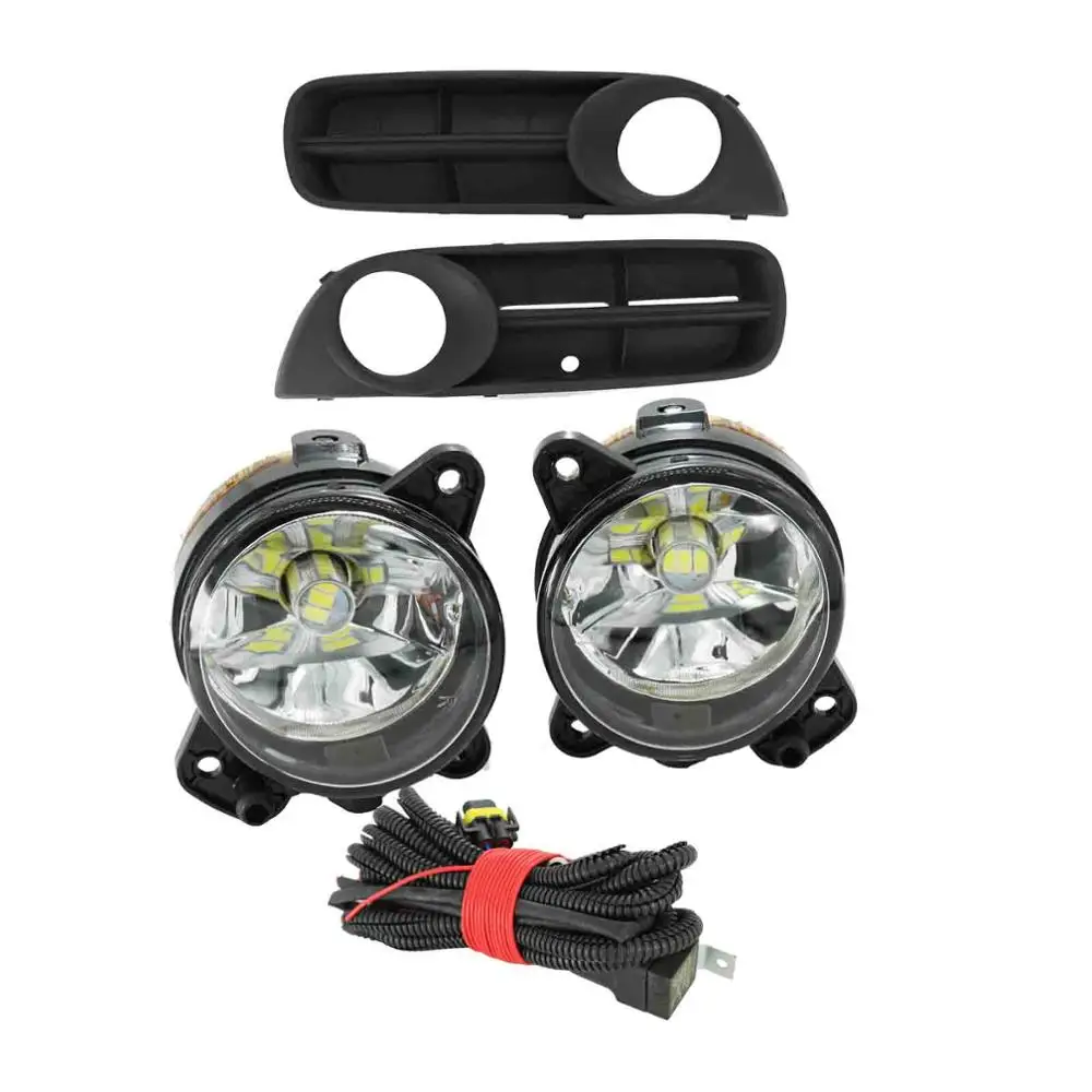 

For Skoda Fabia MK2 2007 2008 2009 2010 Roomster 2006 - 2010 Front Bumper LED Fog Light Fog Lamp Wire Fog Light Grille Cover Kit