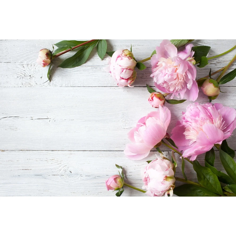

Yeele Wooden Board Pink Flowers Backdrops Food Cake Photography Background Customized Photographic Backdrop For Photo Studio