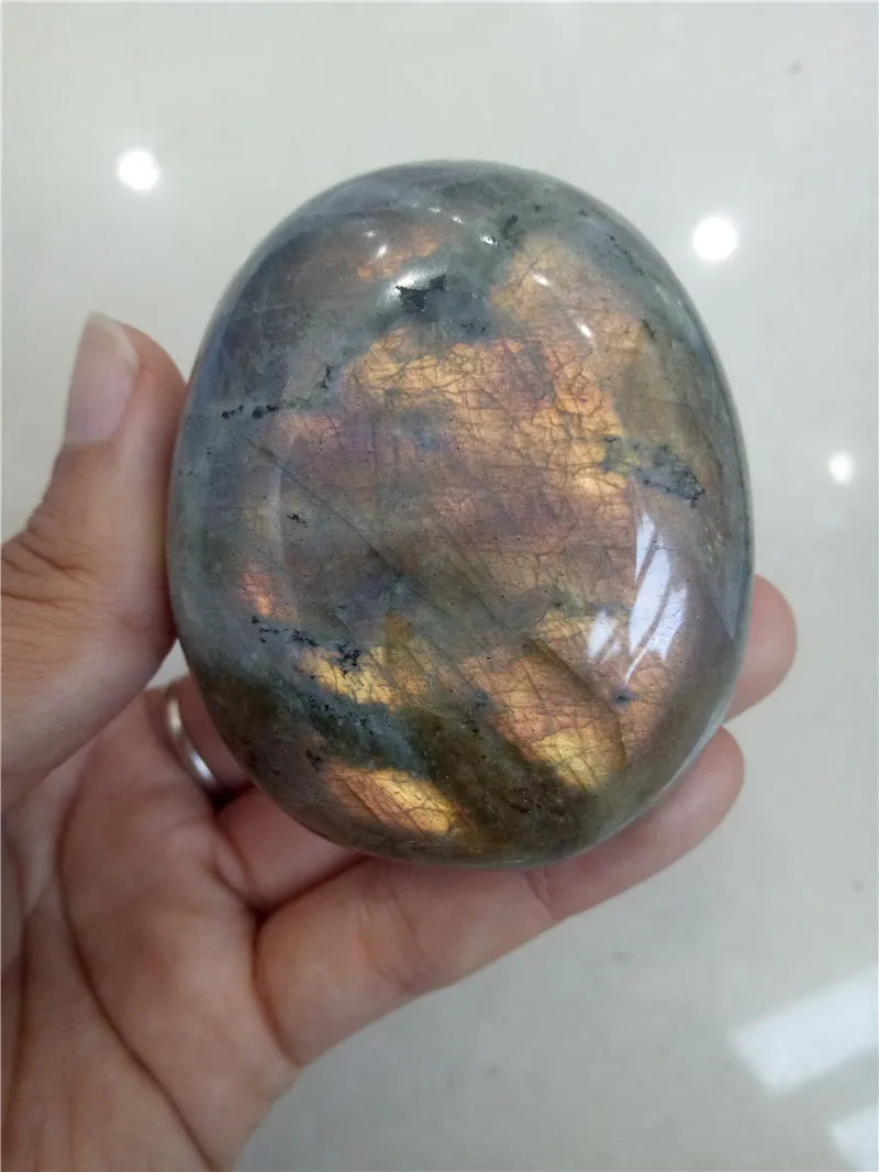 

1pcs heavy flash gemstone 100% natural labradorite tumbled stones and minerals Palm healing crystals play rock as gift wholesale