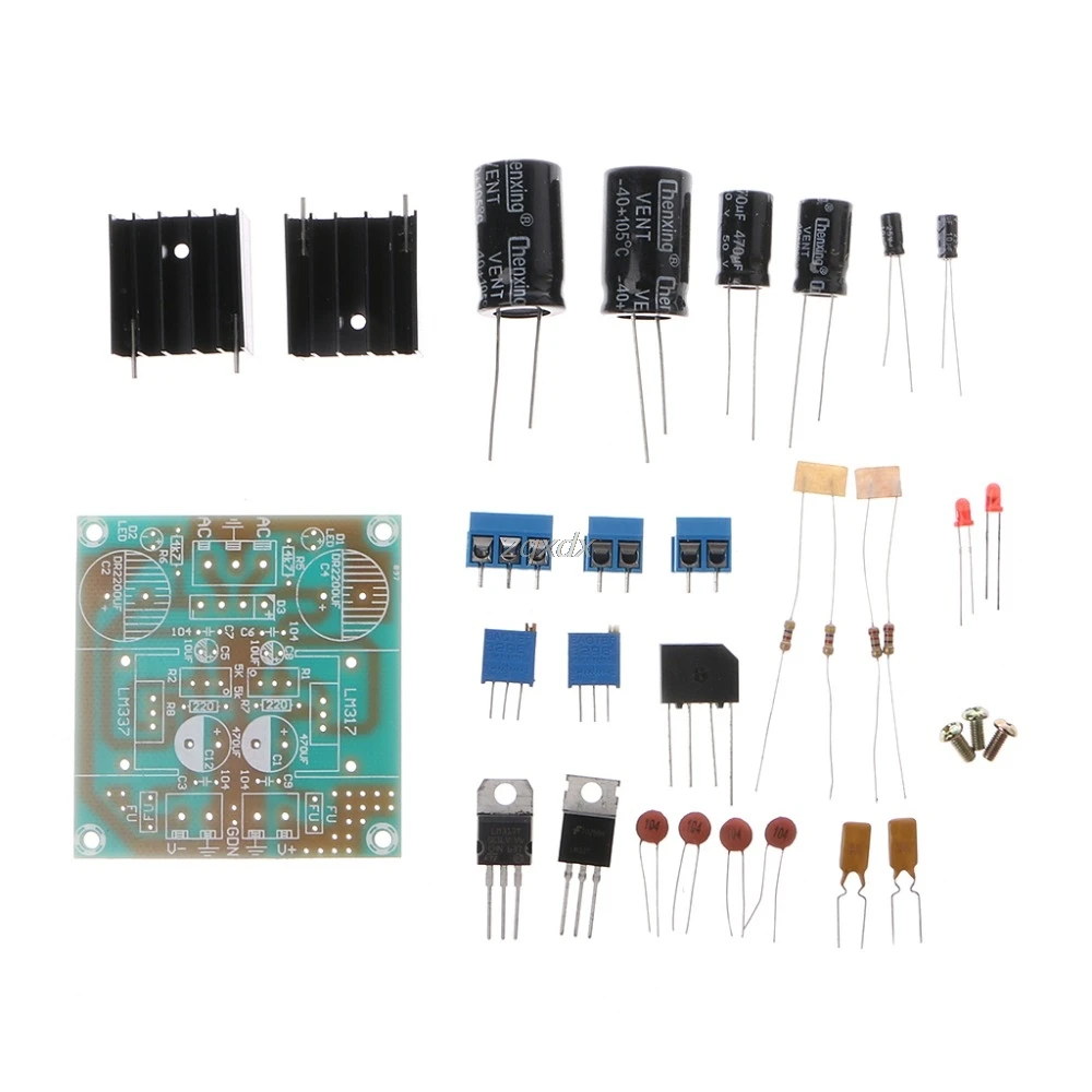Fused LM317 + LM337 блок питания с отрицательной двойной картой электронные детали набор