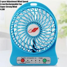 4″ MINI USB LED Portable Office Desktop Game Fan,4.5W 3-gear Adjustment Wind Speed Li-ion Rechargeable Fan,Super Strong Wind