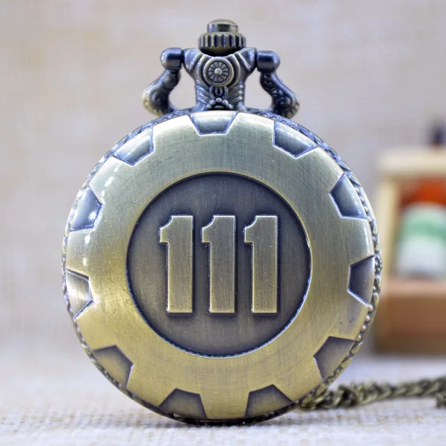 New Fashion Silver Gold Game Fallout 4 Vault 111 Quartz Pocket Watch Analog Pend New Fashion Silver Gold Game Fallout 4 Vault 111 Quartz Pocket Watch Analog Pend