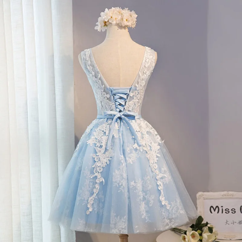 Элегантное голубое небо кружевное платье подружки невесты длинные для Для женщин Формальные Свадебная вечеринка Homecoming Пром блестящее