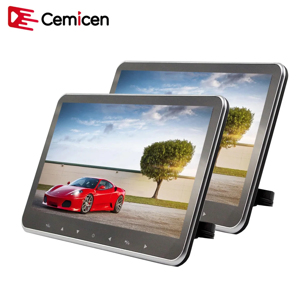 

Cemicen 2PCS 10.2 inch Car Headrest MP5 Monitor/ Multi media Player/HD 1080P Video Screen With USB/SD/HDMI/FM Built-in Speaker