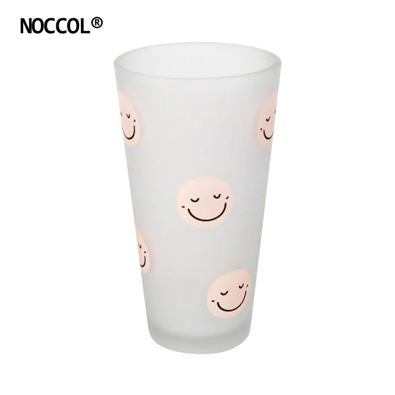 

NOCCOL Korean Style Glass Straw Cup Drink Glass New High Resistant Quality Milk Tea Coffee Mugs Office Home Drinkware Cute Cups