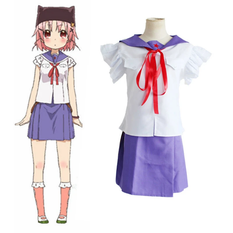 Аниме косплей для Чжан Цзи. Gakkou Gurashi школьная форма девочек и парик японский