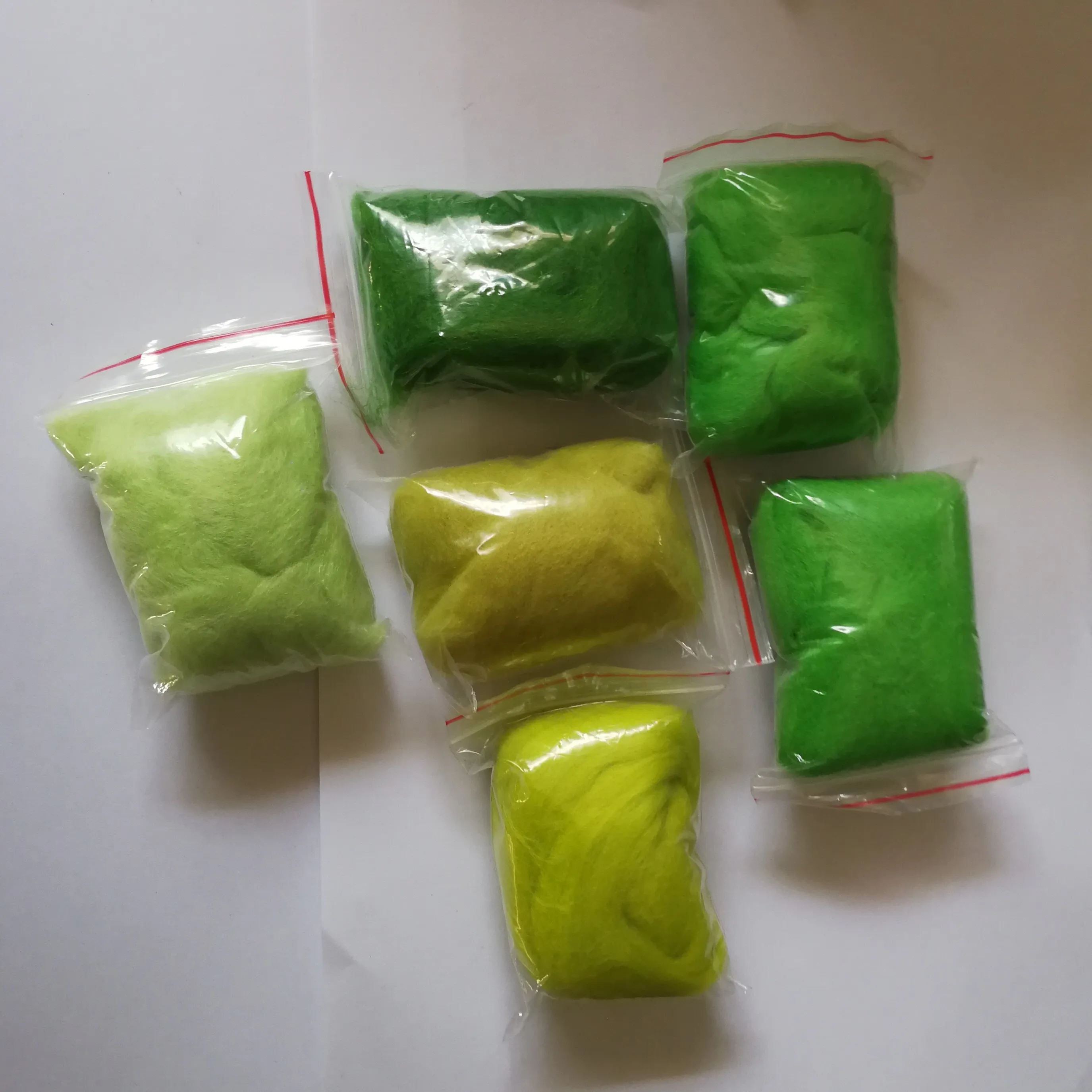 6pcs/lot 60g MERINO Woodland Green Shades Dyed Wool Tops Roving For Needle Felting