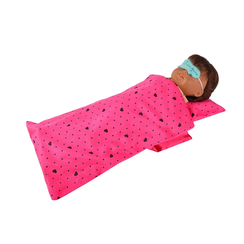 6-Styles-Sleeping-Bag-And-Pillow-Doll-Accessories-for-18inch-American-Girl-Doll-43CM-Doll-Dress (1)