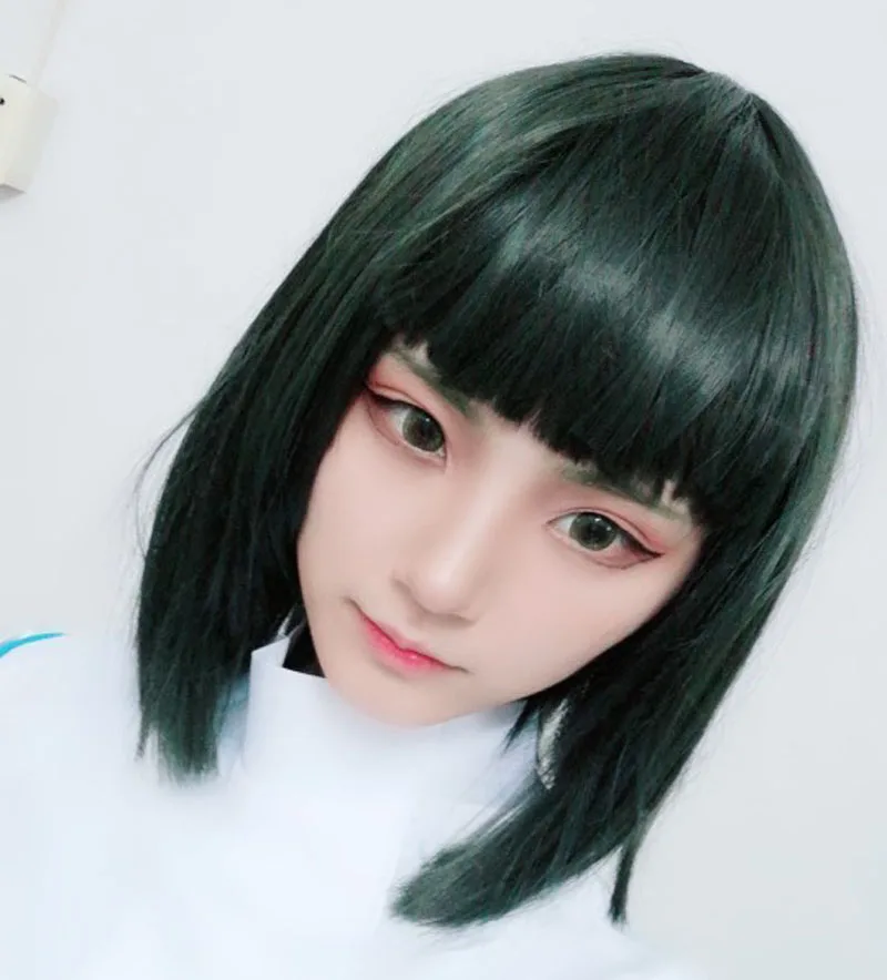 Spirited Away Haku Nigihayami Kohakunushi Green Algae Color Heat Resistent Synthetic Hair Cosplay Wigs+ Wig Cap