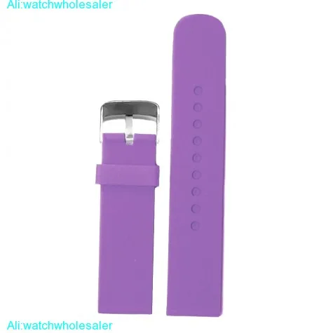 22mm New Purple Color Silicone Jelly Rubber Ladies Watch Band Straps WB1074I22JB