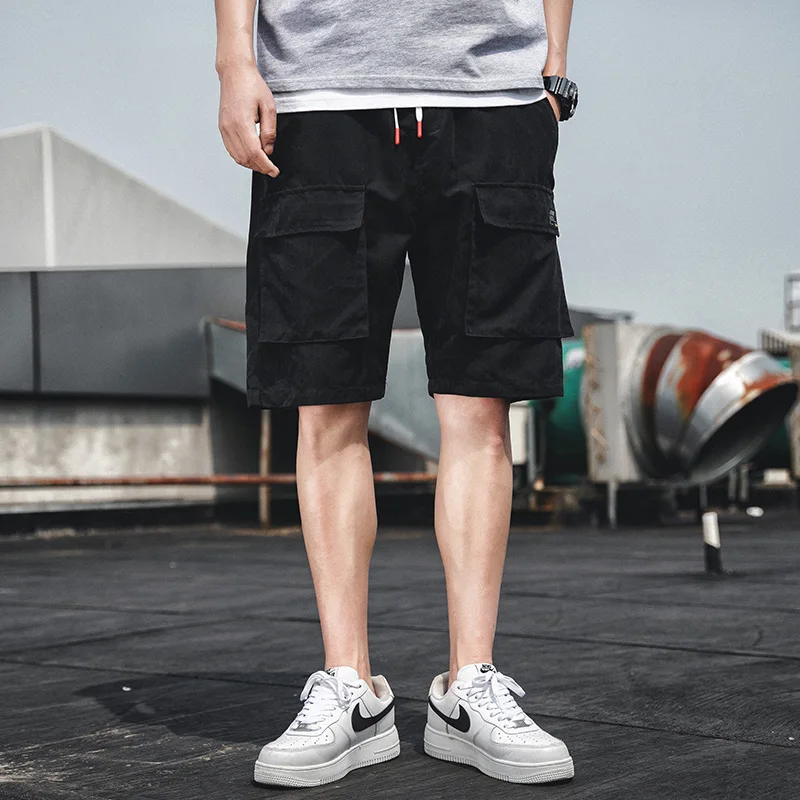 SingleRoad Cargo Shorts Men Summer Hip Hop Streetwear Fashion Pockets Knee Length Joggers Male Bermuda Casual Shorts Men