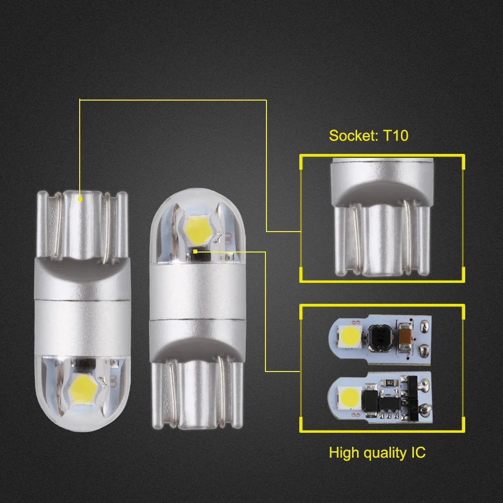 Светодиодные лампы T10 2 шт. светодиодные белого цвета 168 501 W5W Клин 3030 2SMD внутренние