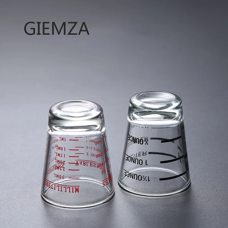 Giemza Black Line Ml Glass Measuring Cup Oz Liquid Measurement 1pc Small Multiple Scales 45ml 30ml One Cup