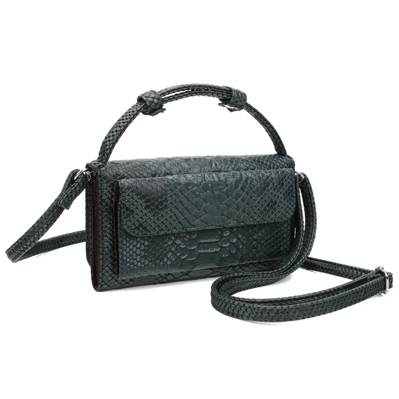 

New High Quality Genuine Leather Women Clutch Strap Shoulder Bags Fashion Serpentine crossbody Bags For Girl Multifunction Purse