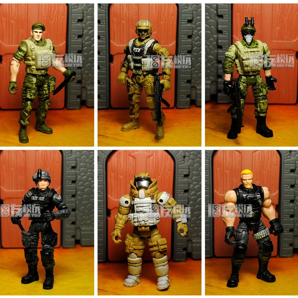 3.75/" Special Forces Lanard Corps Red Assault Warrior Figure with Weapons