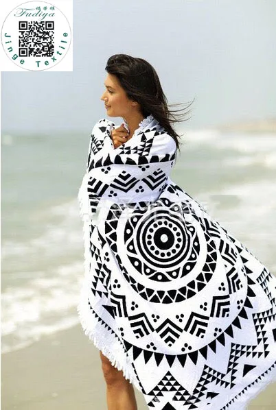 2018 New Summer Large Microfiber Printed Round Beach Towels With Tassel Circle Beach Towel Serviette De Plage Free shipping