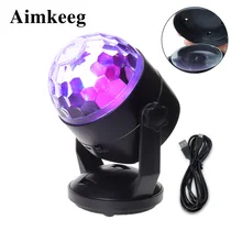 Iluminação de palco led luzes de festa ativadas por som rgb discoteca dj party luz alimentado por bateria/usb plug bola mágica projetor a laser