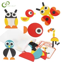 Монтессори Деревянные Животные настольная игра-головоломка набор Красочные Детские Обучающие деревянные игрушки для детей Обучающие Развивающие игрушки GYH