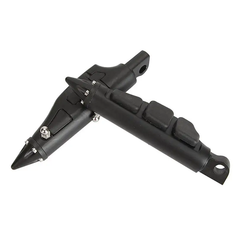 Partol 2pcs Black Motorcycle Foot Pegs Footrest Spike Stiletto Aluminum