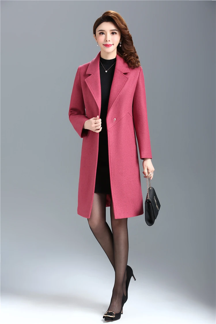 Классическое пальто большого размера, шерстяное пальто для женщин, Осень-зима, Новые Топы с длинным рукавом, Дамское кашемировое пальто, элегантные женские пальто 4XL5XL