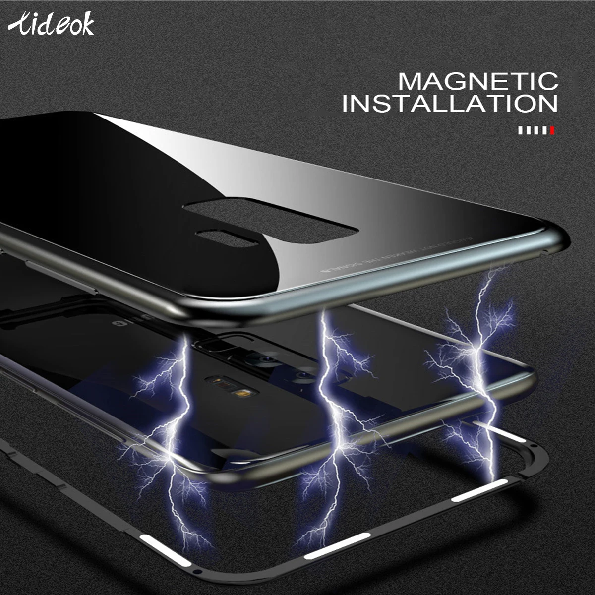 

For Samsung Galaxy A7 2018 Note 9 8 S8 S9 Plus J6 J4 Cover Shell magnet Bumper coque armor Metal Magnetic Glass Case