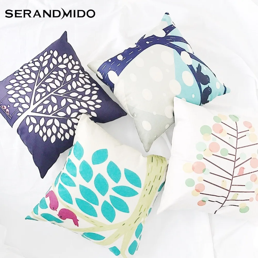 3D Tree Cushion Cover Digital One Side Print Colorful Trees Modern Style Home & Garden cushions