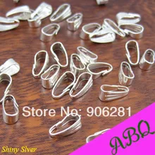 1000 шт.-блестящий серебряный Pinch Bails, металл Pinch поручительств Loop 3*7 мм для подвески и цепи легко собрать или удалить