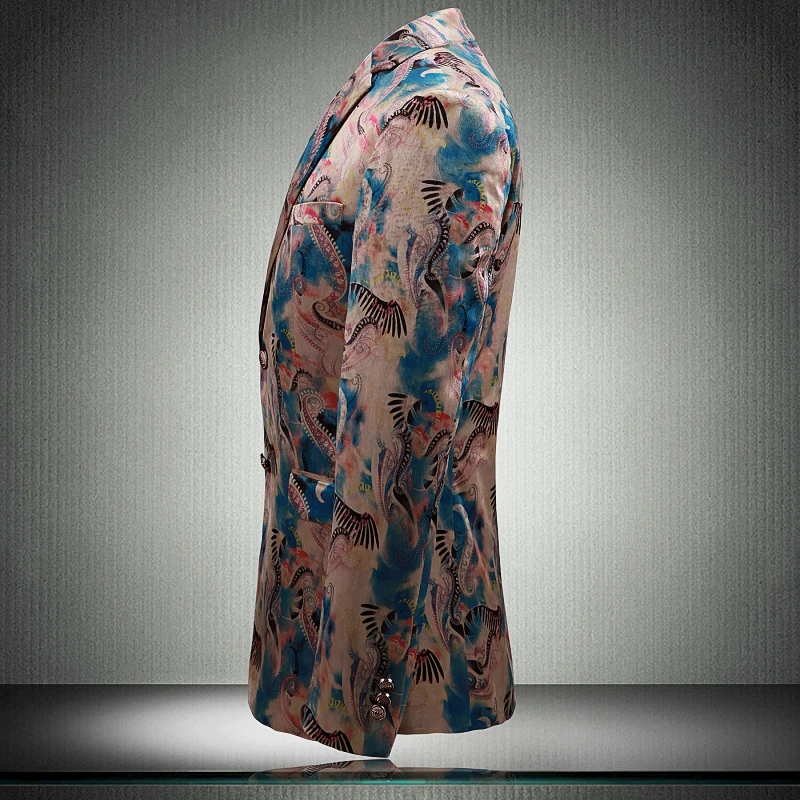 Super Quality Slim Fit Blazer Mens Floral Blazers Floral Prom Dress Blazers Elegant Wedding Blazer And Suit Jacket Men 12#35D50