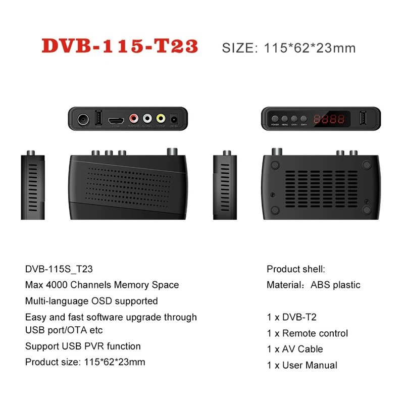 U2C Dvb-T Smart Tv Box Hdmi Dvb T2 Stb H.264 Hd Tv Terrestrial Receiver Max 4000+ Channels For Britain Russia France European 