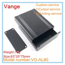 4 шт./лот Сплит Тип электронный проект коробка 63*25*75 мм 6063-T5 алюминиевый пластмассовый корпус прибора diy для модуль печатной платы устройства