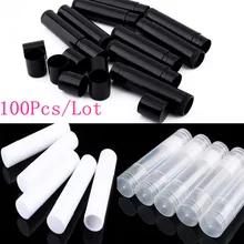 100PCS 5ml DIY Empty Lipstick Bottle Lip Gloss Tube Lip Balm Tube Container With Cap Clear Black White Cosmetic Sample Container