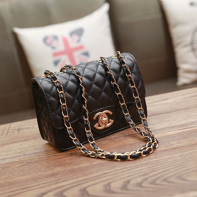 

Channels New Woman Handbags High Quality Leather Women Bags Famous Designer Gold Chain Women Diagonal Cross Package Louis Bag