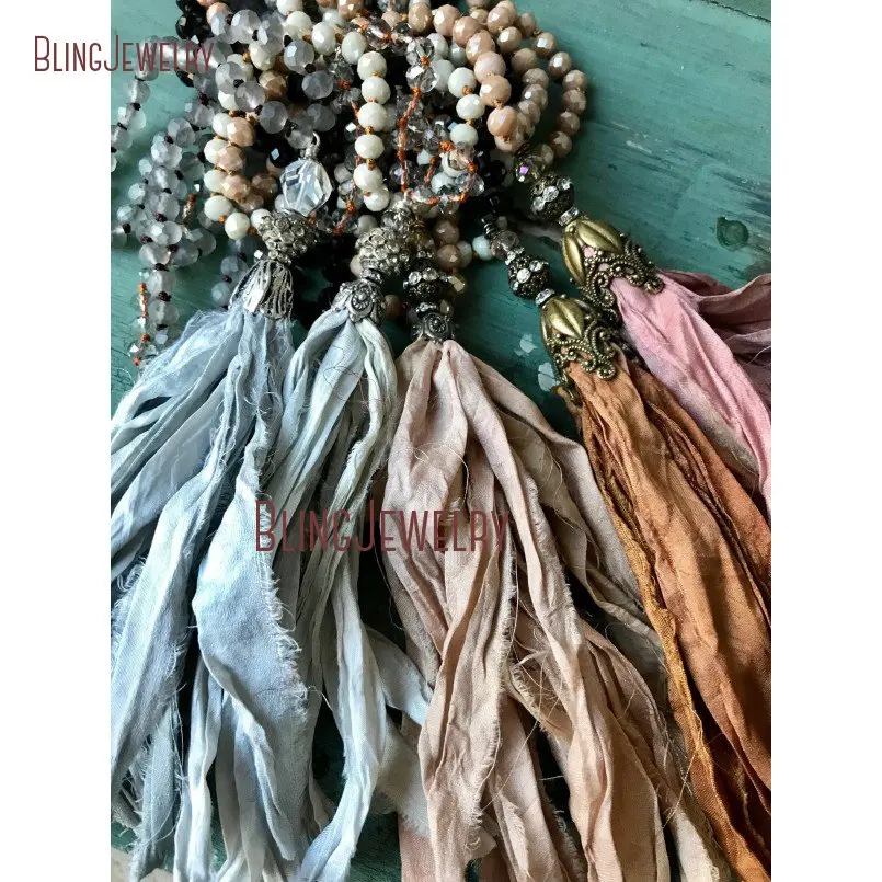 20190301-NM15565-romantic shabby boho chic muted pink versatile sari silk tassel necklace_1