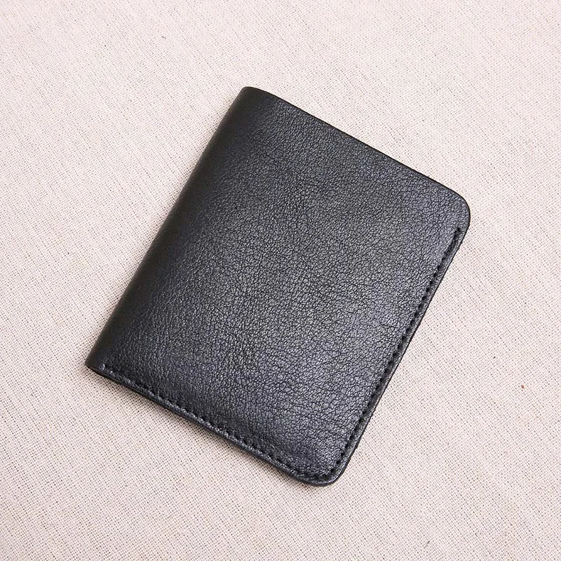 

AETOO The first layer of leather ultra-thin mini wallet men's vertical student handmade wallet soft leather