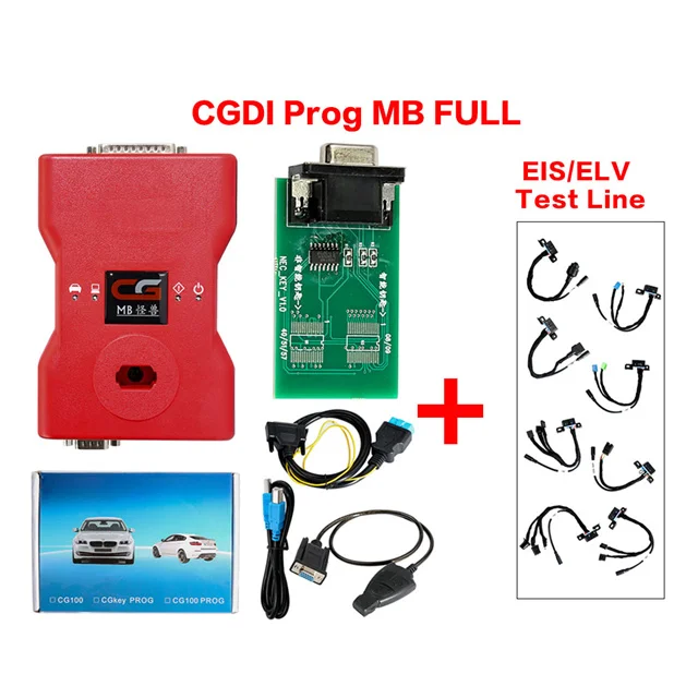 Полный CGDI Prog MB для Benz Авто ключ программист AC ELV адаптер симулятор CGDI Pro OBDII ключ транспондер добавить новые ключи 360 жетонов - Цвет: CGDI ELV Test Line