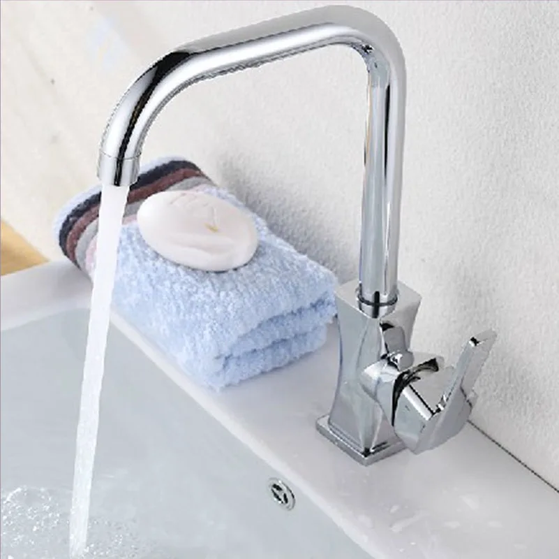 

Kitchen Faucet 360 Rotate Mixer Faucet for Kitchen Rubber Design Hot and Cold Deck Mounted Crane for Sinks torneira lavato