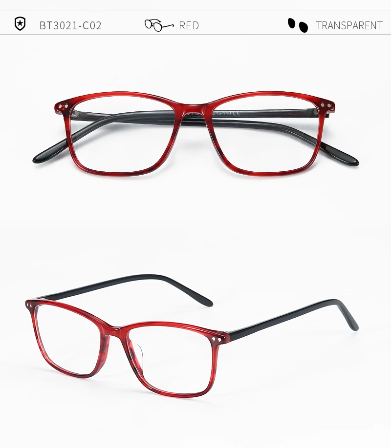 Acetate Prescription Glasses Frame Women Anti Blue Light CR39 Lenses Eyeglasses Female Square Spectacle Eyewear (10)