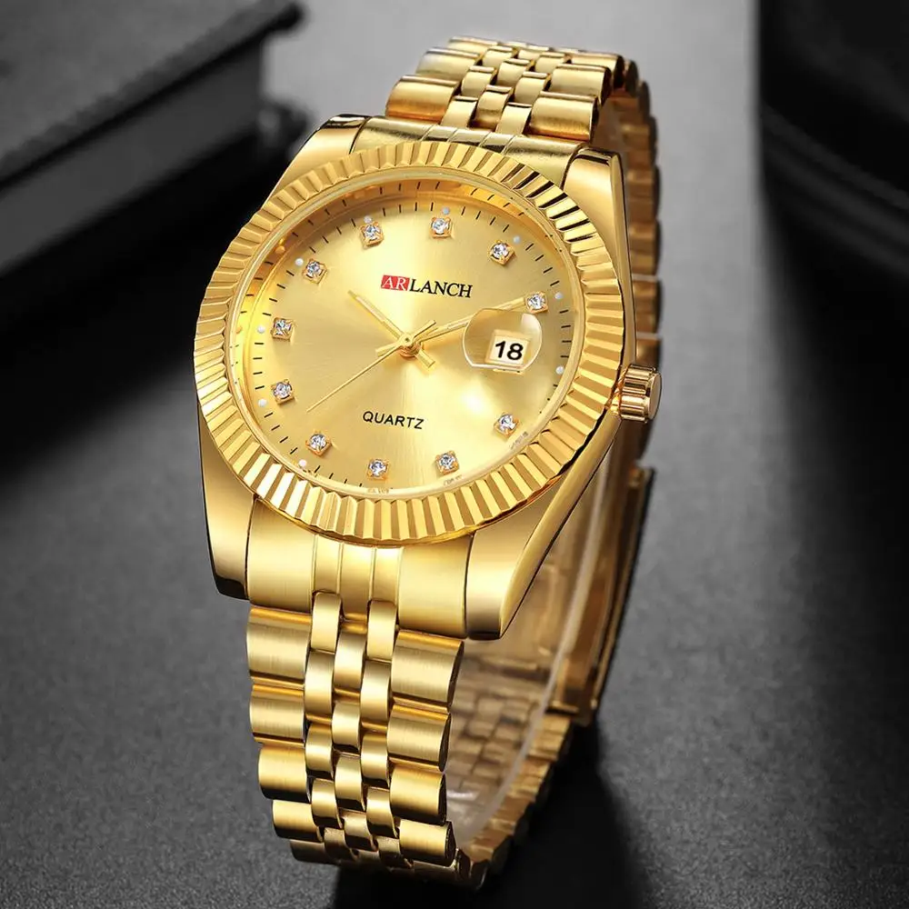 

2019 WristWatch mens Gold Silver Watch Men GMT Sapphire Glass Stainless Steel Sport Quartz Relogio Masculino wrist watch for men
