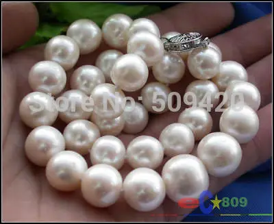 

Free Shipping >>AAA REAL 17" 12mm WHITE ROUND FW PEARL NECKLACE