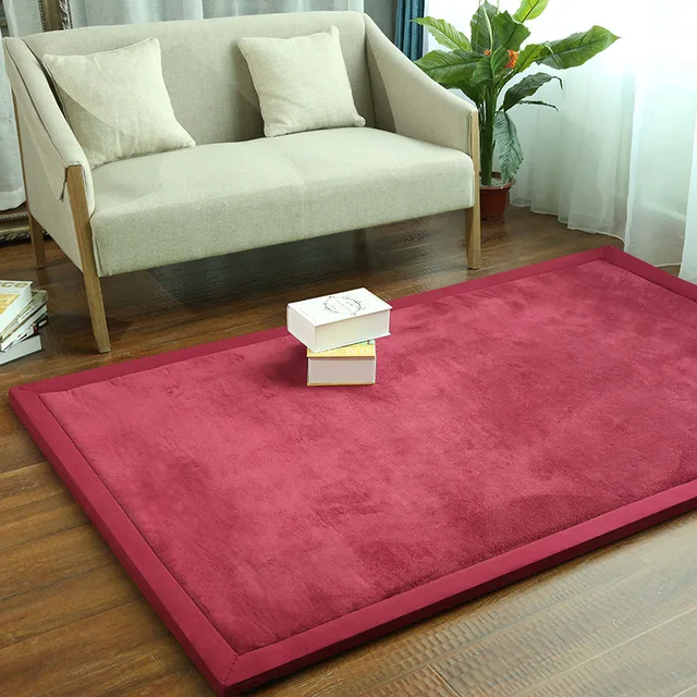 20mm Thickness Japanese Tatami Mats Coral Velvet Carpets For Living