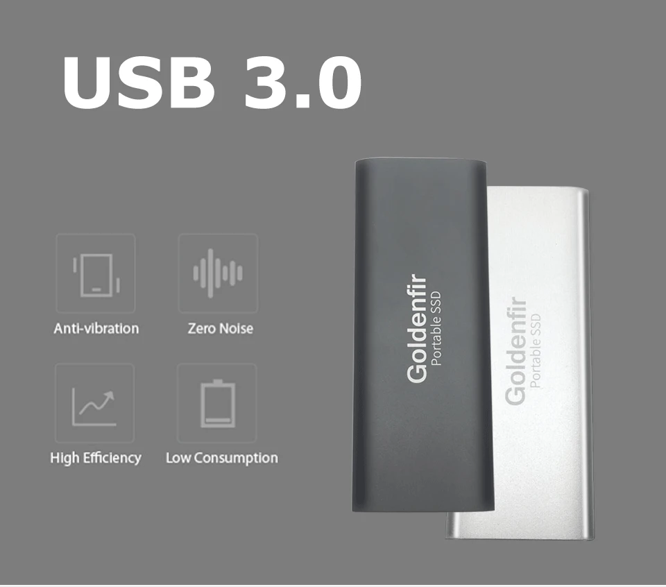 Goldenfir длинный тип портативный ssd USB 3,0 1 ТБ внешний твердотельный накопитель