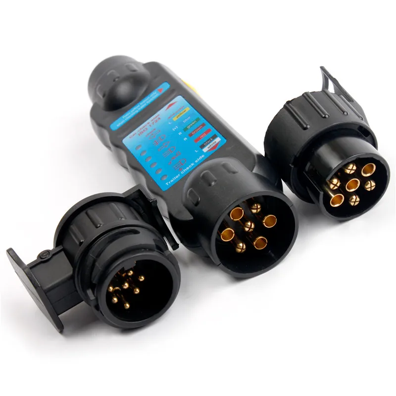 Airkoul 12V  Vehicle Car Trailer Tester 713 Pin Towing Light Cable Circuit Plug Socket  with 2 Adapters Car Accessories (1)