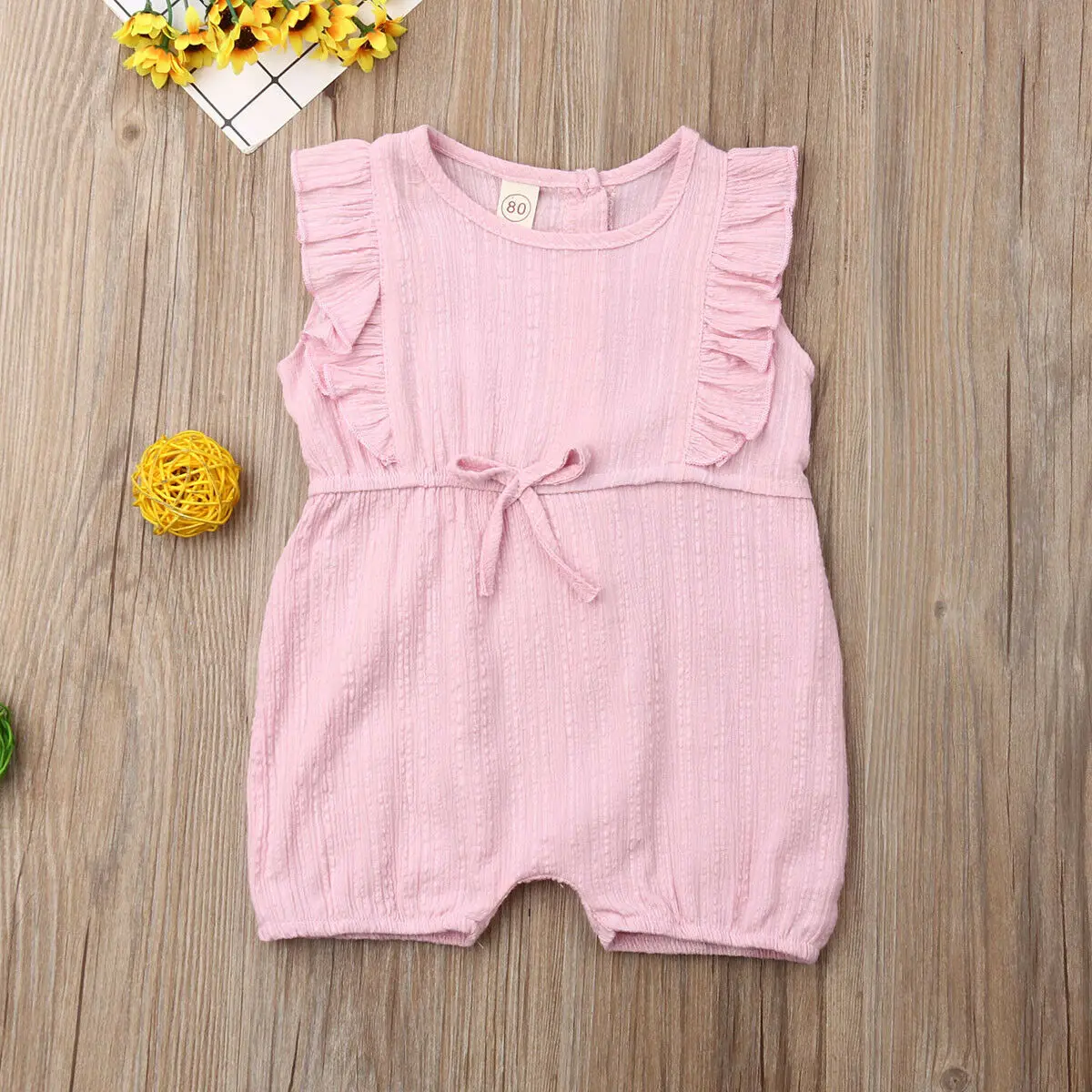 Новинка 2019 летняя одежда для новорожденных маленьких девочек однотонный