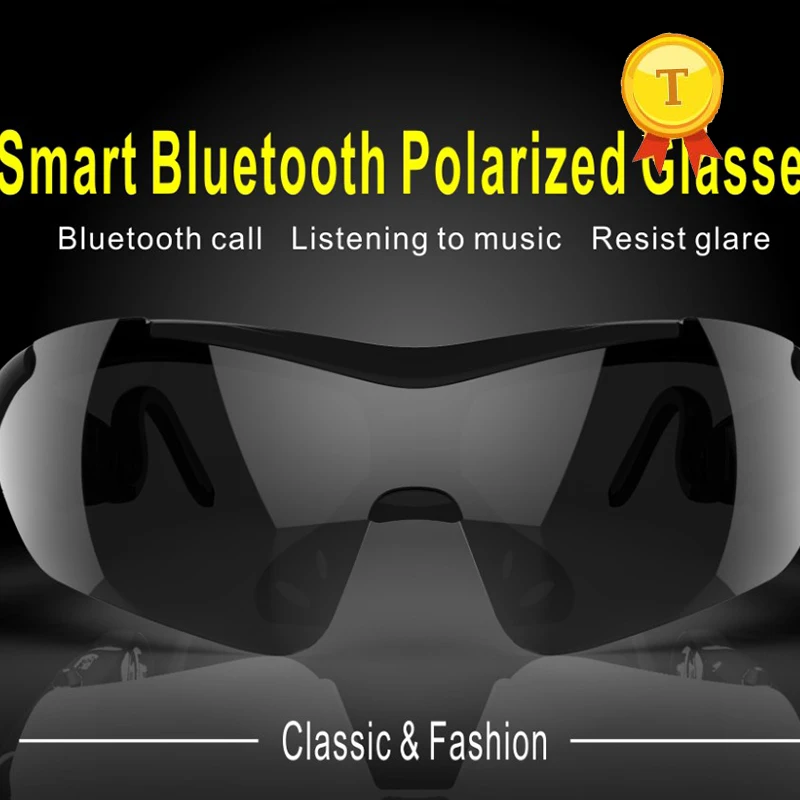 Goedkoop Nieuwe ontwerp draadloze bluetooth headset zonnebril smart Bluetooth BT Bril Stereo Oortelefoon Gepolariseerde Mobiele Telefoon Zonnebril