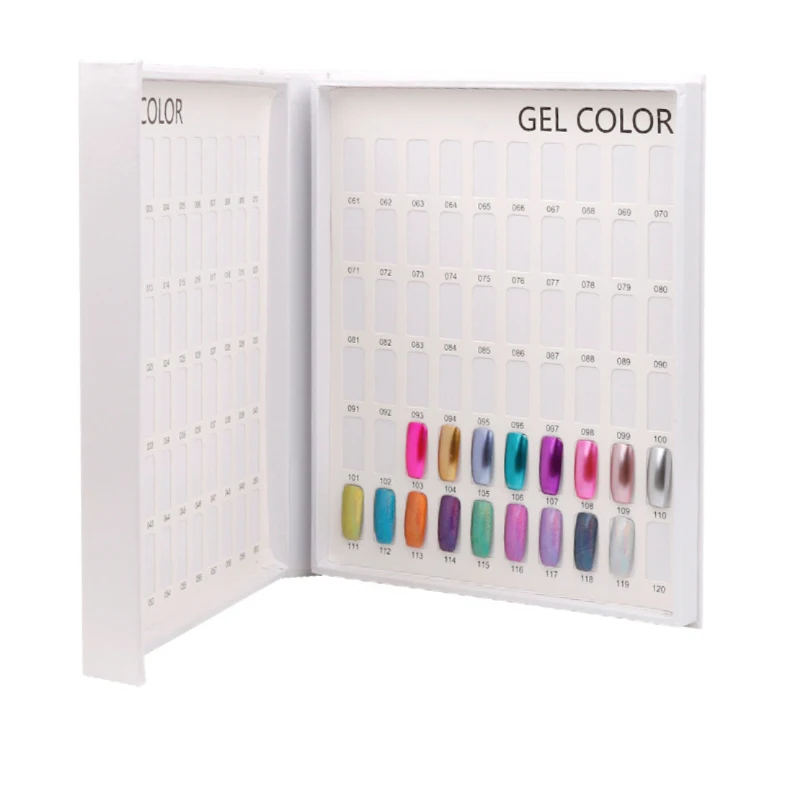 

nail color practice stand 120 Colors Nail Gel Polish Display Card Book Color Board Professional Salon Gel Tips Display Card
