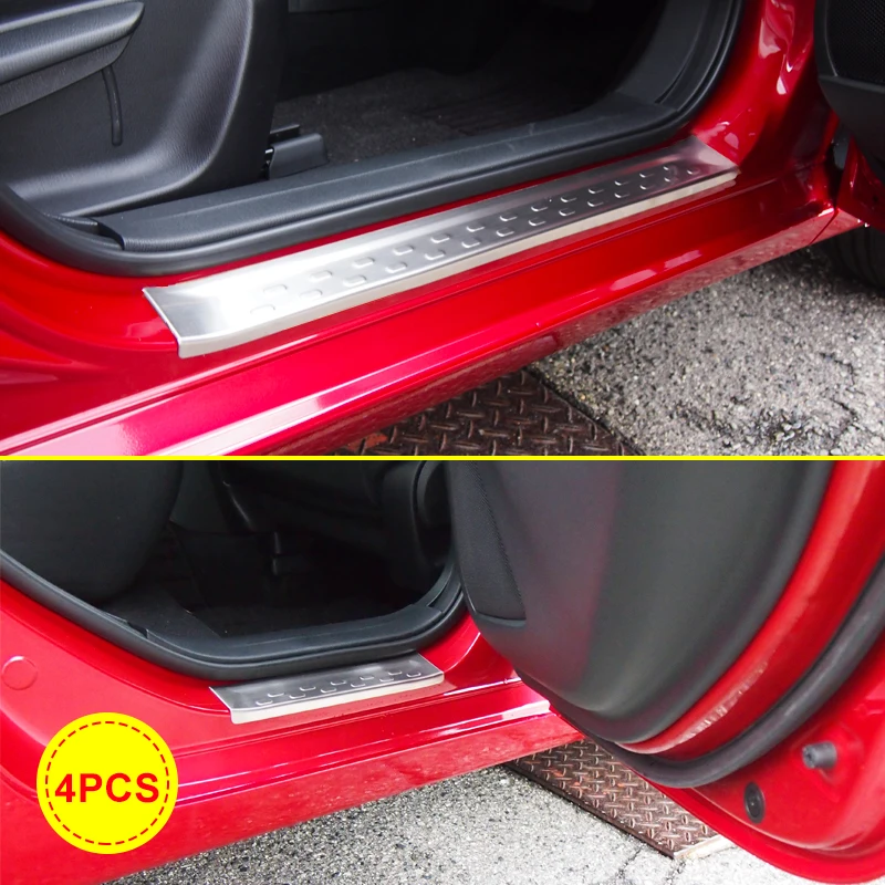 

For 2015-2018 Mazda 2 Demio DL Sedan DJ Hatchback Stainless Steel Solid Door Sill Scuff Plate Protector Accessories 4 Pieces/Set