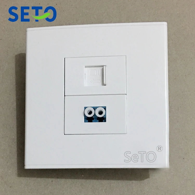 SeTo 86 Type Gigabit Network RJ45 Cat6 + Optical LC Connector Wall Plate Socket Keystone Faceplate | Обустройство дома