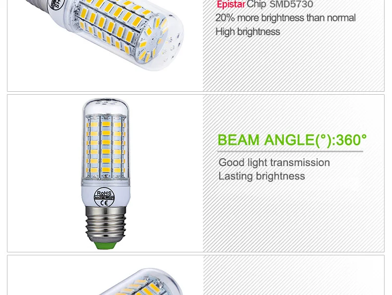 E27 светодиодный светильник E14 светодиодный лампы SMD5730 220 V Кукуруза лампы 24 36 48 56 69 72 светодиодная люстра светодиодный светильник для